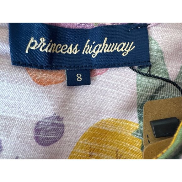 Modcloth Princess Highway Size 8 Pink Fruit Print Short Sleeve Top NWT - Picture 3 of 12